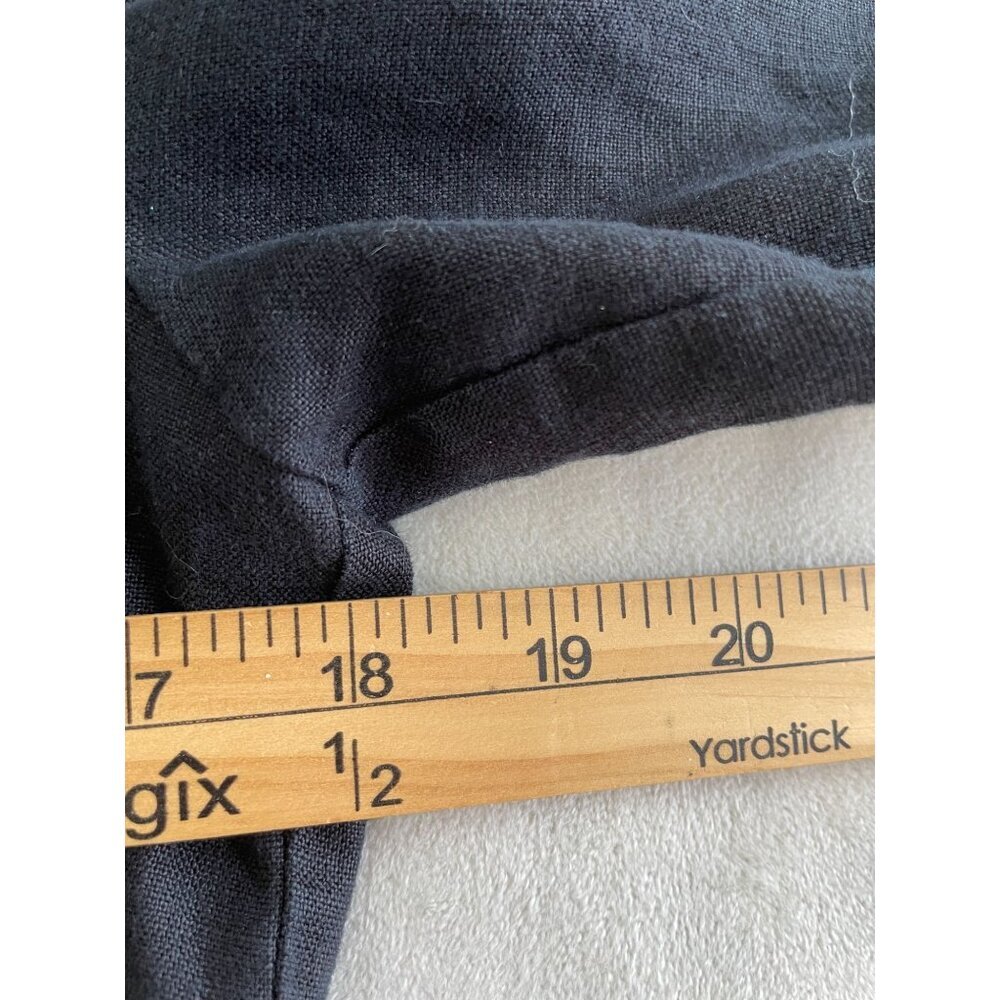 Relativity Womens 100% Linen Ruffle Cardigan PM Black Lace Trim & Tie Whimsigoth - Picture 3 of 9